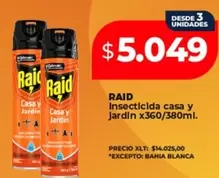 Raid - Insecticida casa y jardin x360/380ml.