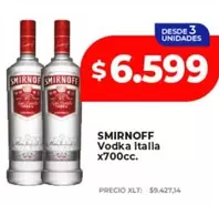 Smirnoff - Vodka Italla x700cc.