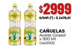 cañuelas - Aceite Girasol x 900 Ml. Cód:30132