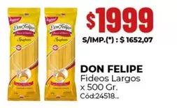 don Felipe - Fideos Largos C	ext{ó}d:24518