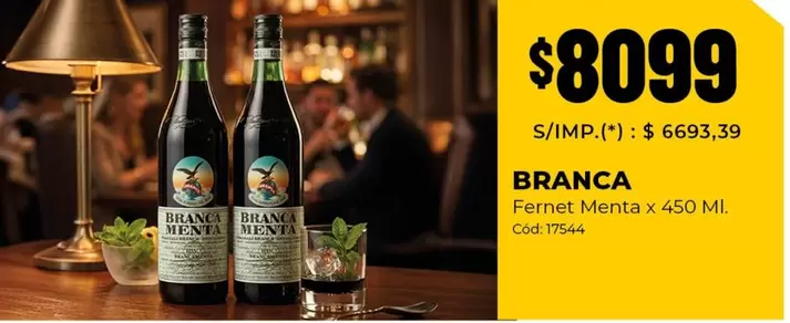 Branca - Fernet Menta x 450 Ml. Cod. 17544