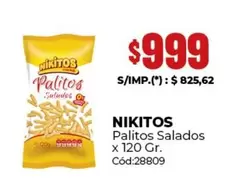Nikitos - Palitos Salados Cód:28809