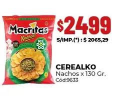 Macritas - Nachos Cerealco Cód:9633