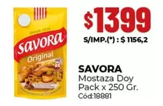 Savora - Mostaza Doy Pack x 250 Gr. Cód:18881