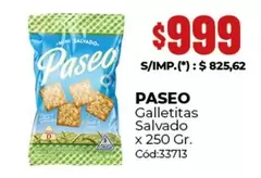 Paseo - Galletitas Salvado x 250 Gr. Cód:33713