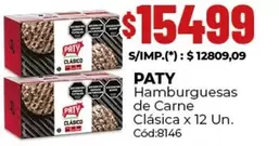 Paty - Hamburguesas de Carne Clásica x 12 Un. Cód:8146