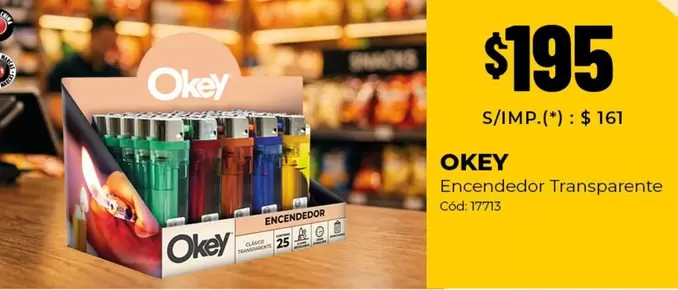 Okey - Encendedor Transparente Cod: 1773