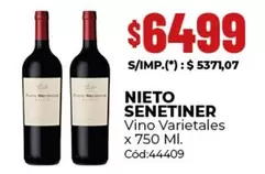 Nieto Senetiner - Vino Varietales x 750 Ml. Cód:44409
