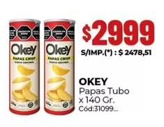 Okey - Papas Tubo x 140 Gr. Cód:31099