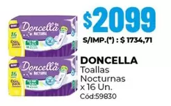 Doncella - Toallas Nocturnas x 16 Un. Cód:59830