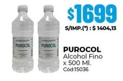 Purocol - Alcohol Fino x 500 Ml. Cód:15036