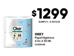 Okey - Papel Higi
uevo 4 Un. X 30 Mt. C
o
d26446