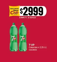X$ - 7 UP Gaseosa x 2.25 Lt Cod:29634