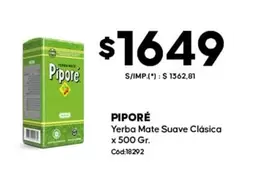 Pipore - Yerba Mate Suave Clásica x 500 Gr. Cod:18292