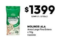 Molinos Ala - Arroz Largo Fino Entero x 1Kg. Cod:24224