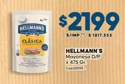 Hellmann's - Mayonesa D/P x 475 Gr. Cód:22095