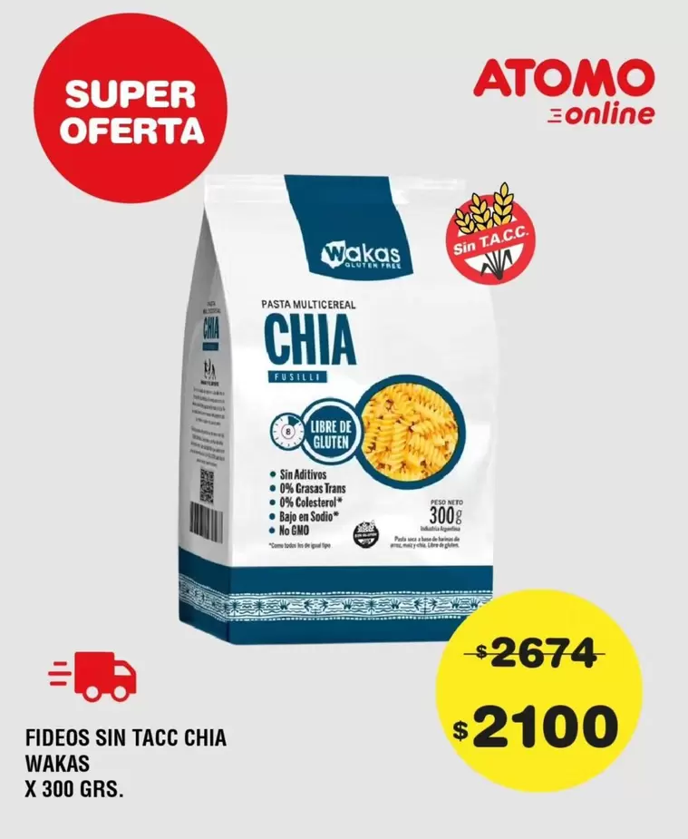 Atomo - FIDEOS MULTICEREAL CHIA
