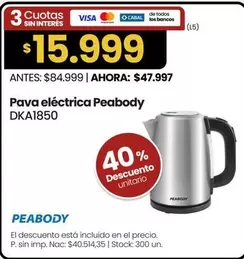 Peabody - Pava eléctrica DKA1850