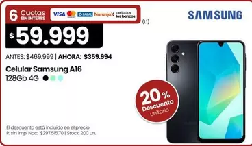Samsung - Celular A16 128Gb 4G