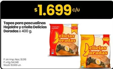 Delicias Doradas - Tapas para pascualinas Hojaldre y criolla