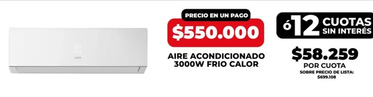 AIRE ACONDICIONADO 5000W FRIO CALOR