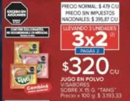 Tang - JUGO EN POLVO SABORES SOBRE X 15 G
