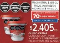 X$ - QUESO CREMA CLASICO LIGHT POTE