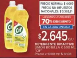 Cif - DETERGENTE BIOACTIVE LIMÓN BOTELLA