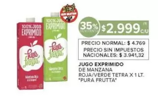 X$ - JUGO EXPRIMIDO DE MANZANA ROJA/VERDE