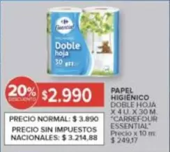 X$ - PAPEL HIGIÉNICO DOBLE HOJA