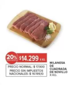 MILANESA DE CUADRADA DE NOVILLO