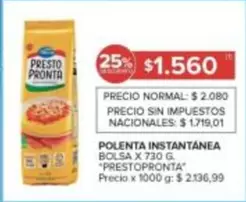 X$ - POLENTA INSTANTÁNEA