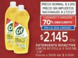 Cif - DETERGENTE BIOACTIVE LIMON BOTELLA X 500 ML