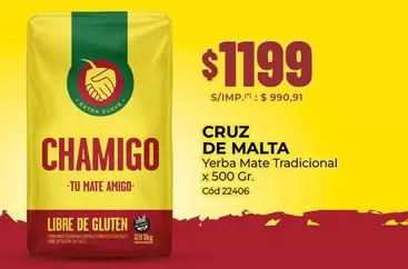 Cruz de Malta - Yerba Mate Tradicional x 500 Gr. Cód 22406