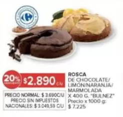 X$ - ROSCA DE CHOCOLATE/LIMÓN/NARANJA/MARMOLADA