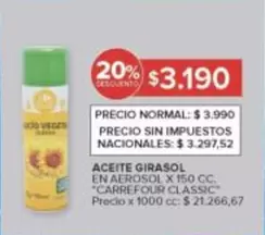 Carrefour - ACEITE GIRASOL EN AEROSOL