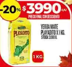 Playadito - YERBA MATE X 1 KG.