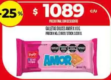 Amor - GALLETAS DULCES AMOR X 110G