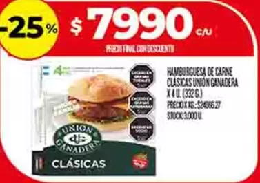 union ganadera - HAMBURGUESA DE CARNE CLASICAS