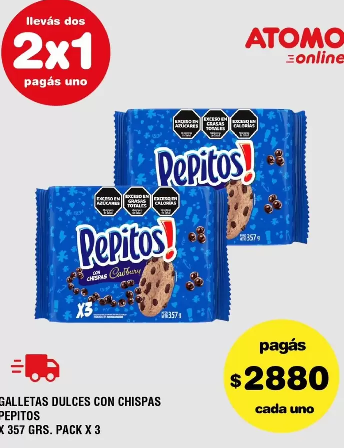 Atomo - GALLETAS DULCES CON CHISPAS PEPITOS