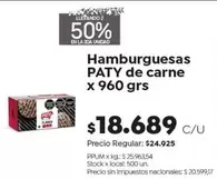 Paty - Hamburguesas de carne x 960 grs