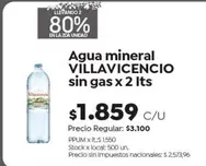Villavicencio - Agua mineral sin gas