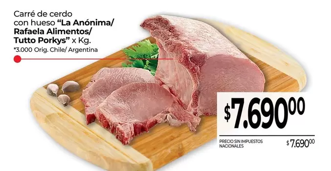 La Anónima - Carré de cerdo con hueso