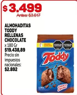Toddy - ALMOHADITAS TODDY RELLENAS CHOCOLATE