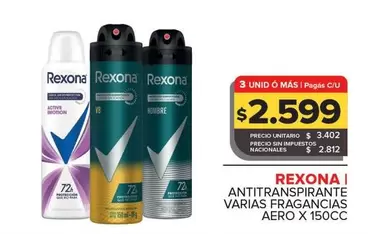 Rexona - ANTITRASPIRANTE VARIAS FRAGANCIAS AERO