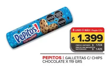 Pepitos - Galletitas c/ Chips Chocolate