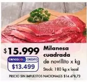X$ - Milanesa cuadrada de novillito