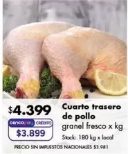X$ - Cuarto trasero de pollo granel fresco