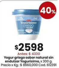Yogurísimo - Yogur griego sabor natural sin endulzar