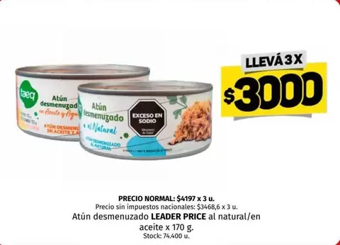 X$ - Atún desmenuzado aceite x 170 g